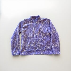 Eddie Bauer Youth Lone Peak jacket inner fleece violet‎ tulip Print Kids L 14/16